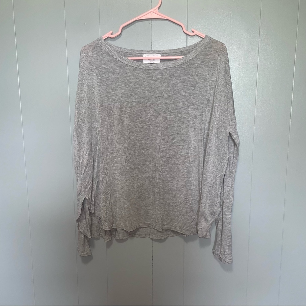 Feel the Piece Terre Jacobs Long Sleeve Gray Shirt Small